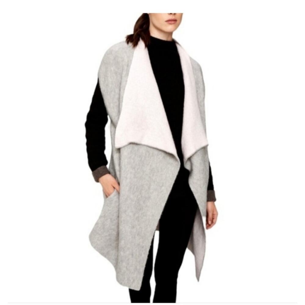 Lole Freddie Riverstone Two Tone Blush Pink Grey Wool Blend Cardigan OS